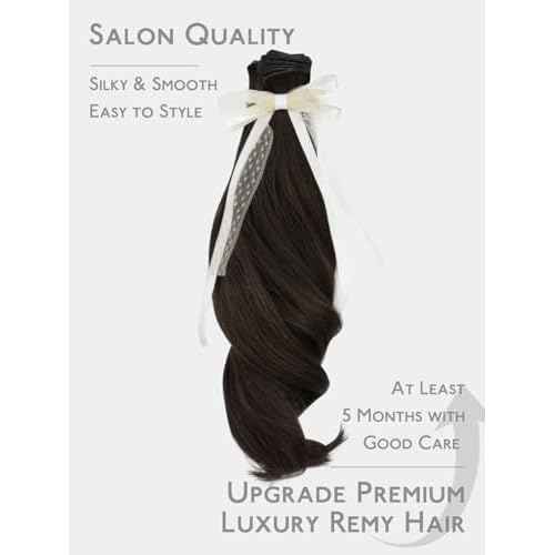 WENNALIFE Genius Seamless Tape in Hair Extensions Real Human Hair, 20 inch 50g 20pcs Dark Brown Tape in Hair Extensions Remy Human Hair Luxury Invisible Straight Hair Hand Tied Inspired Edge Tape ins