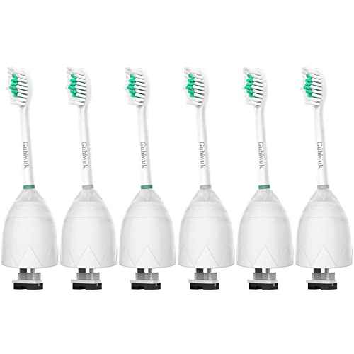 Replacement Toothbrush Heads Compatible with Philips Sonicare E-Series, Essence, Advance, CleanCare, Elite and Xtreme Screw-on Electric Phillips Brush Handles, 6 Pack