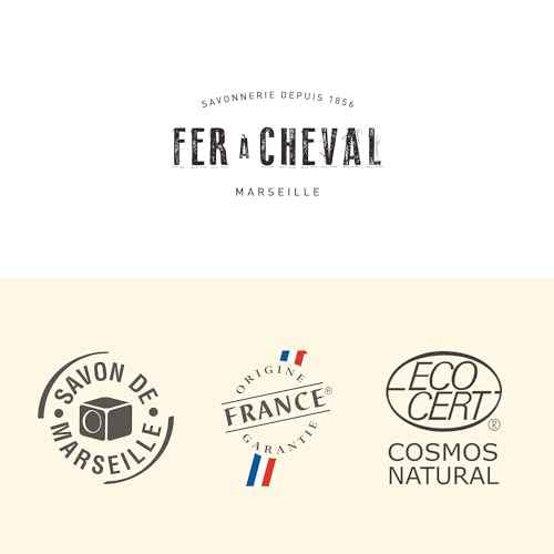 Fer ? Cheval Pure Olive Savon De Marseille Soap Bar Sliced Cubes, French Olive Oil Soap Bar Slices, 4x65 g/2.29 oz