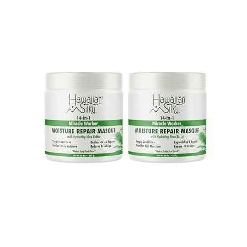 Hawaiian Silky 14-in-1 Miracle Worker | Moisture Repair Masque w/Hydrating Shea Butter 20 oz (Pack of 2)