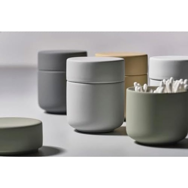 Zone Denmark Ume Taupe Cosmetic Jar - Elegant and Functional Storage Solution for Your Beauty Essentials, Infusing Scandinavian Design into Your Vanity Space - Beige (Taupe)