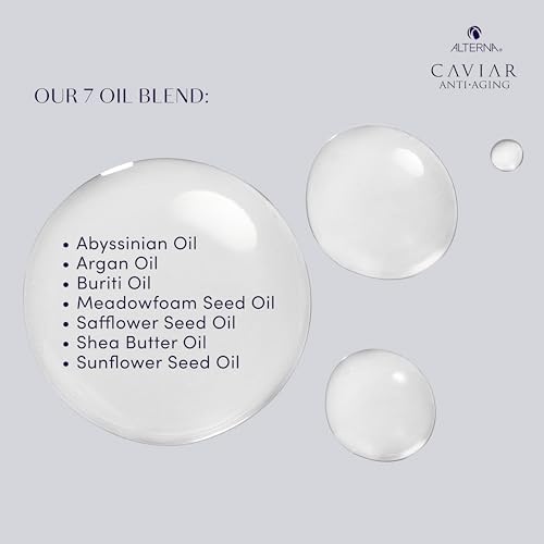 Alterna Haircare CAVIAR Anti-Aging Replenishing Moisture Hair Oil 1.7 oz | Lightweight, Revives and Nourishes Hair | Increased Shine and Softness | Heat Protectant and Frizz Control