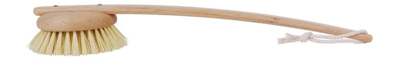Redecker 100% Made in Germany Round Tampico Fiber Bath Brush with Extra-Long Oiled Beechwood Handle, 18-1/2-Inches