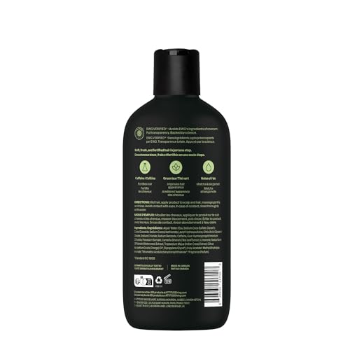 ATTITUDE Men's Shampoo and Conditioner 2-in-1, Fortifying For Fragile Hair, With Caffeine and Green Tea, 97% Natural Origin Ingredients, EWG Verified, Matcha & Bergamot, 14 Fl Oz (Pack of 3)