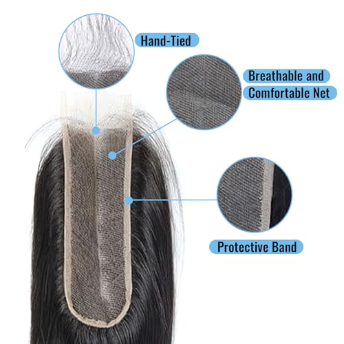 Kinky Straight 2x6 HD Lace Frontal Closure 12A Brazilian Raw Virgin Yaki Kinky Straight Human Hair Closure Natural Hairline Pre Plucked 16 Inch