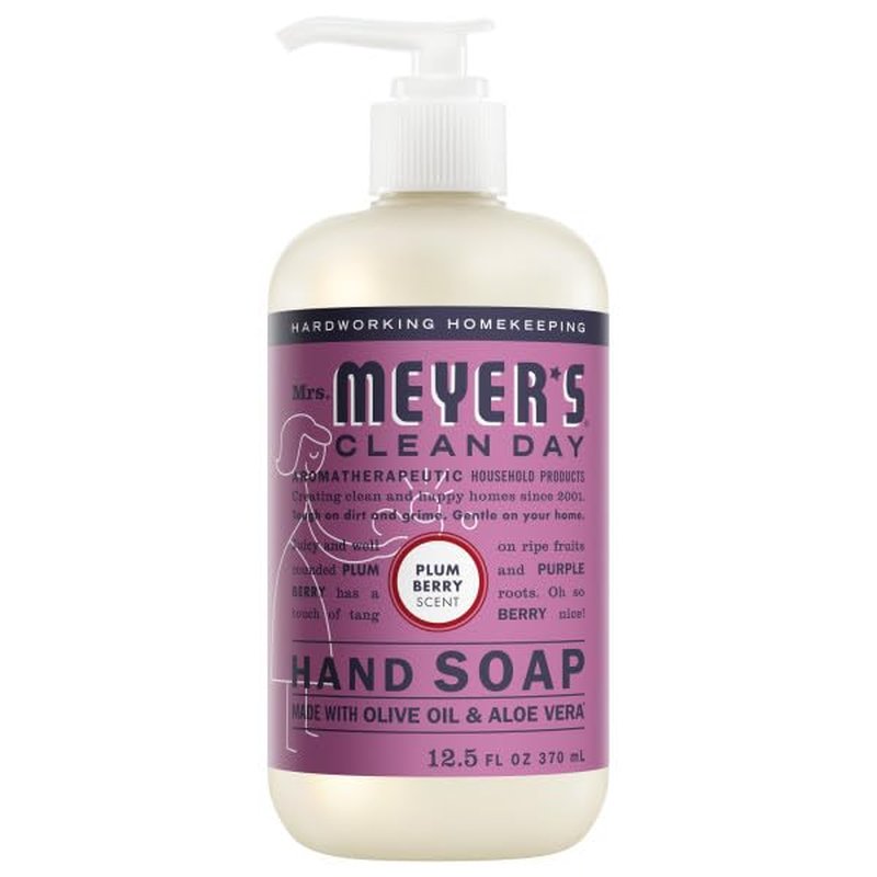 Mrs. Meyer's Clean Day Liquid Hand Soap - 4 Pack Variety (Honeycomb, Rainwater, Oat Blossom, Plumberry) | 12.5 Fl Oz Each