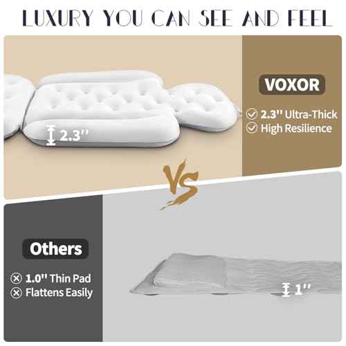 Full Body Bath Pillow for Bathtub, Thick Bathtub Cushion with Laundry Bag, Luxury Tub Pillow for Bath for Headrest Neck and Back Support White 60" x 16"
