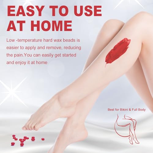 3lb Hard Wax Beads Bulk, Commercial Salon Quality Hypoallergenic Waxing Bead, Unscented Sensitive Skin Stripless Wax Pellets, Coarse & Fine Hair Removal Refill for Body, Bikini Line, Underarm, Legs