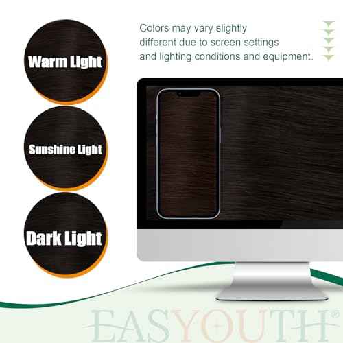 Easyouth Human Hair Ponytail Extensions Dark Brown Pony Tails Hair Extensions Human Hair Brown Ponytail Extension Human Hair for Women 18Inch 80g