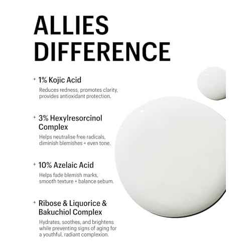Allies of Skin Azelaic & Kojic Clarifying Face Serum | Clinically Proven for Acne & Blemish Prone Skin |10% Azelaic Acid Treats Pigmentation and Redness | Targets Pores & Uneven Skin Texture (1 Fl oz)