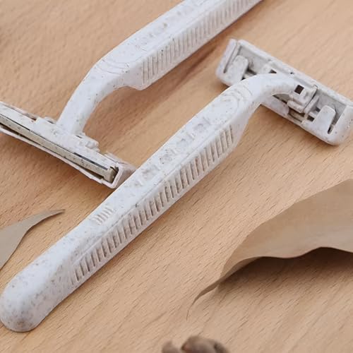 Disposable Razors Bulk for Men & Women ? Twin Blade Unisex Shavers ? Eco-Friendly, Biodegradable, Non-Toxic, Made from Recycled Wheat Straw 200 Count (Pack of 4)