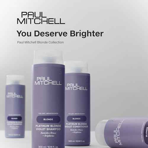 Paul Mitchell Platinum Blonde Violet Conditioner, Banishes Brass + Brightens, Ideal for Light to Medium Blonde, Silver, Gray or White Hair