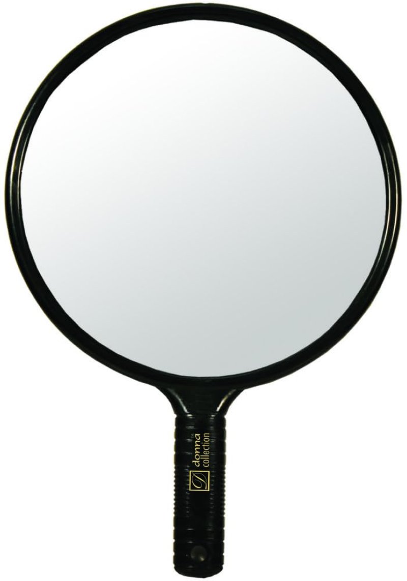 DONNA Jumbo Round Hand Mirror β 10β x 10β Large Handheld Mirror with Handle for Salon, Hair Styling, Makeup & Personal Use β Lightweight, Durable, Wall Mountable Design