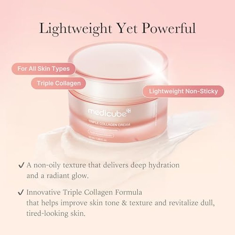 Medicube Collagen Swirl Duo - Glowing, Firmer Skin with Collagen Jelly Cream & Triple Collagen Cream | 50ml | Korean Skincare