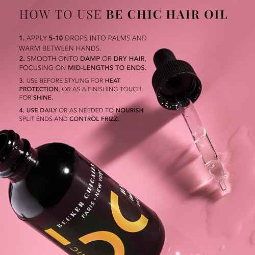 Hair Oil by Becker Chicaiza ? Certified Vegan, Lightweight, Frizz Control, Shine Enhancing Hair Oil for All Hair Types, Leaves Hair Feeling Nourished and Soft 2 fl oz