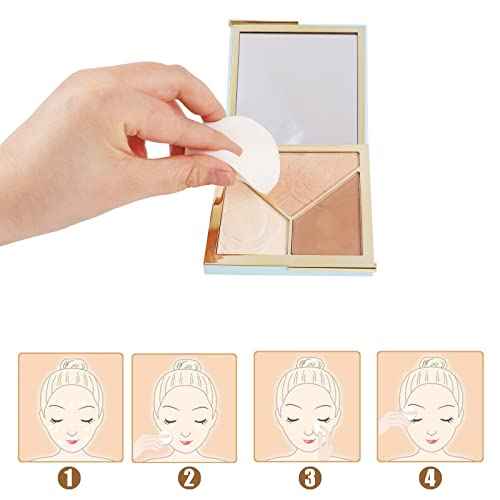 50 Pieces White Round Makeup Sponge Facial Powder Puff Cosmetic Sponge Round Foam Pad Beauty Makeup Eye Face Foundation Powder Blender for All Skin Types, Wet and Dry Dual Use