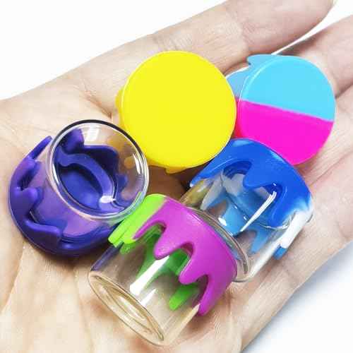 6ml Silicone Glass Wax Containers Airtight with Silicone Lid Concentrate Jar Multi Use (200)