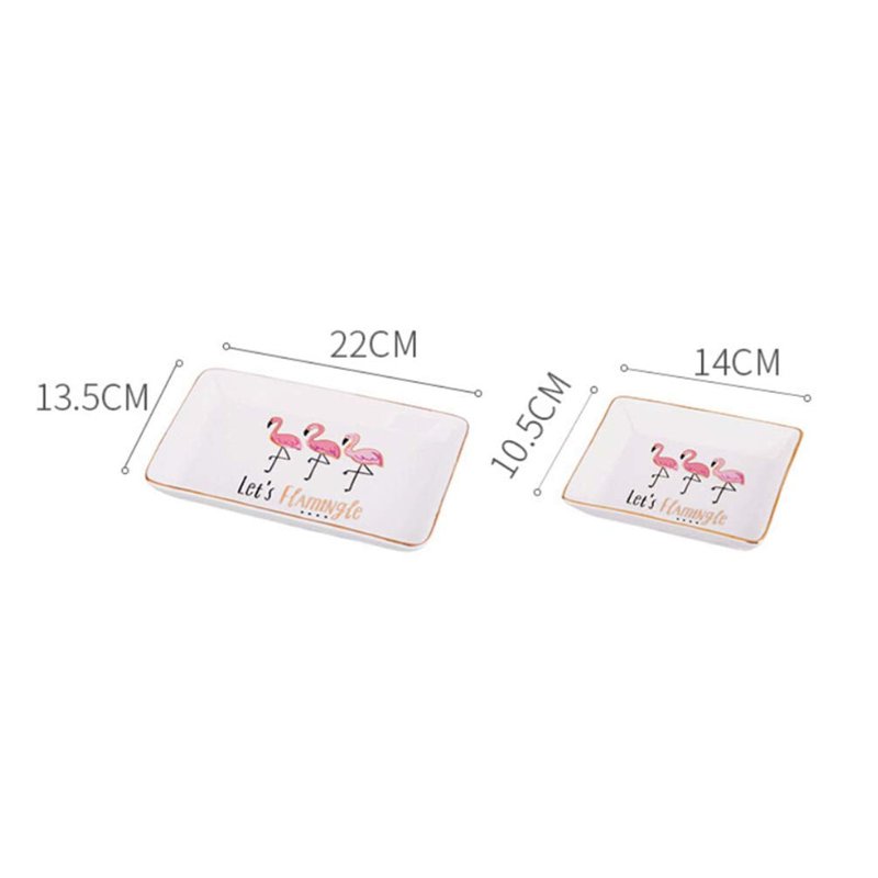 Hemoton Ceramic Jewelry Tray Ring Dish Flamingo Trinket Tray Ceramic Key Tray Jewelry Pallet Decorative Jewelry Plate for Rings Earrings Necklaces Bracelet Watch Keys