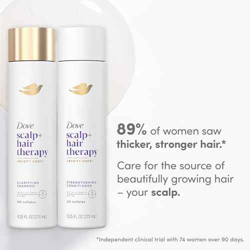 Dove Scalp + Hair Therapy Set ? Density Boost Clarifying Shampoo and Strengthening Conditioner with Vitamins B3 & E, Zinc & Peptides, 9.25 Oz Ea (2 Piece Set)