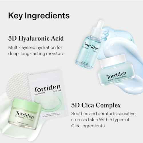 Torriden Softly Hydration Heroes Gift Set | DIVE IN HA Serum & Soothing Cream + BALANCEFUL Cica Cream & Toner Pad | Korean Skincare Set | Great Holiday & Christmas Stocking Stuffer Gift