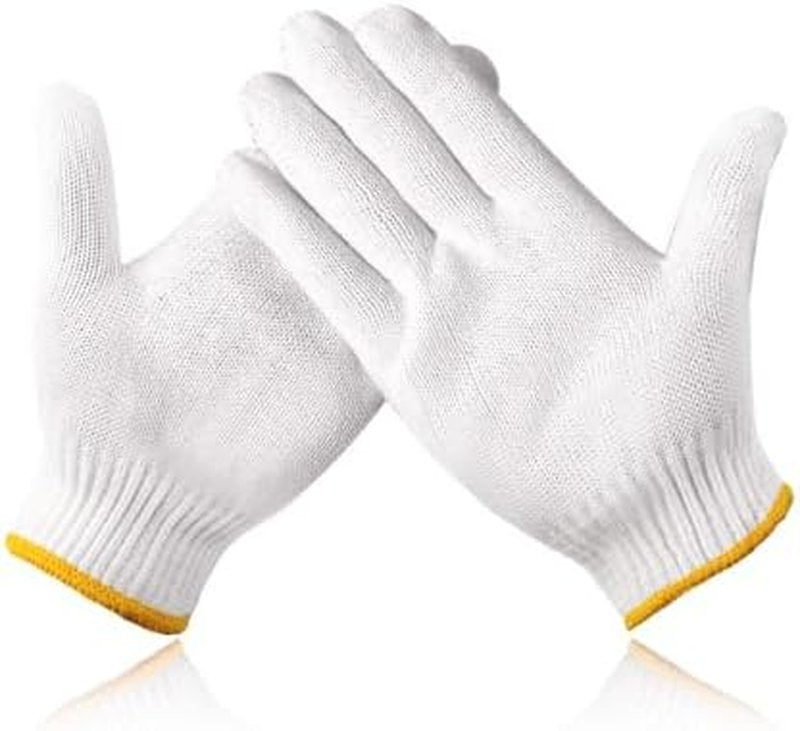 Skiennix Unisex Cotton Polyester Safety Gloves - Ideal for Gardening, Cooking & Warehouse Use | 12/36/240 Pairs