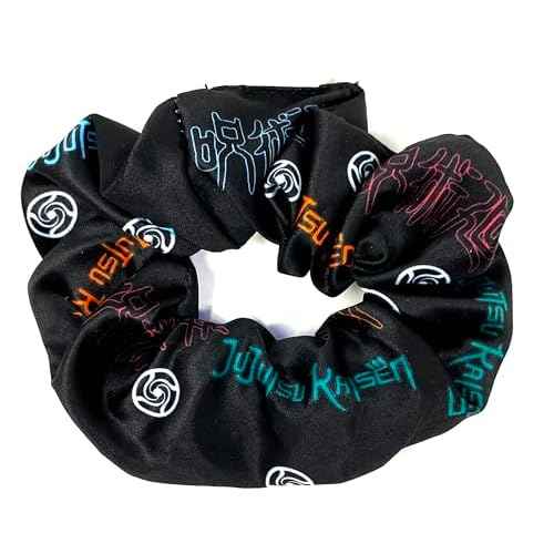 JUST FUNKY Jujutsu Kaisen Scrunchies Set Officially Licensed Anime Hair Ties, Pack of 3