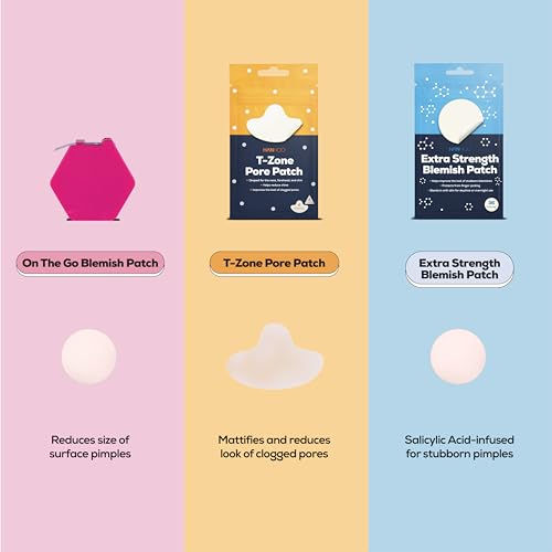 Hanhoo T-Zone Pore Patch, On-the-Go Blemish & Extra Strength Blemish Patch Bundle includes 204 invisible pimple patches that absorb fluid, shrink pimples, and protect skin. Ideal for Korean skincare.