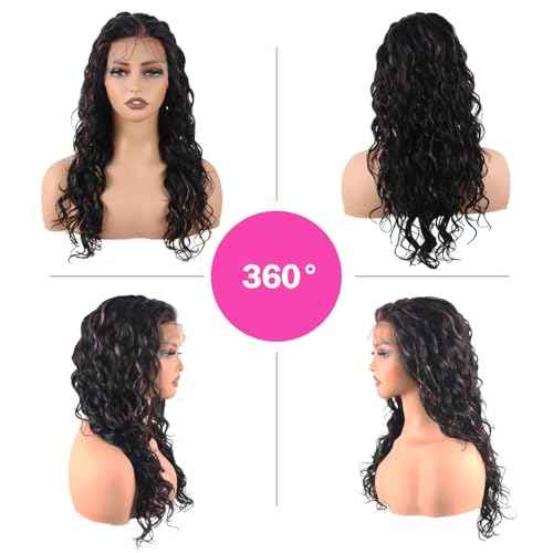 13x6 Lace Front Wigs Human Hair Balayage Highlight Ombre Body Wave Lace Front Wigs Human Hair Pre Plucked 180% Density HD Lace Glueless Wigs for Black Women 22 Inch FS1B/30