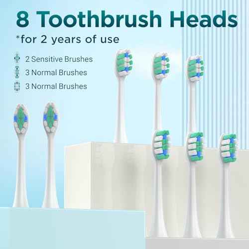 Electric Toothbrush for Adults with 8 Brush Heads, Sonic Toothbrush Rechargeable with a Holder & Travel Case, 2.5 Hours Charge for 120 Days Use - Purple