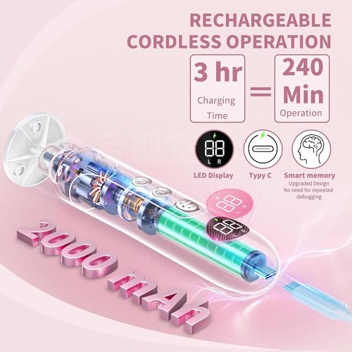 Electric Foot Callus Remover, 2 in 1 Rechargeable Foot File & Nail Drill, 15 Adjustable Speed Manicure Pedicure Kit Foot Scrubber with 25 Pcs Sandpaper Discs Pedicure Tool for Dead Skin (White+Pouch)