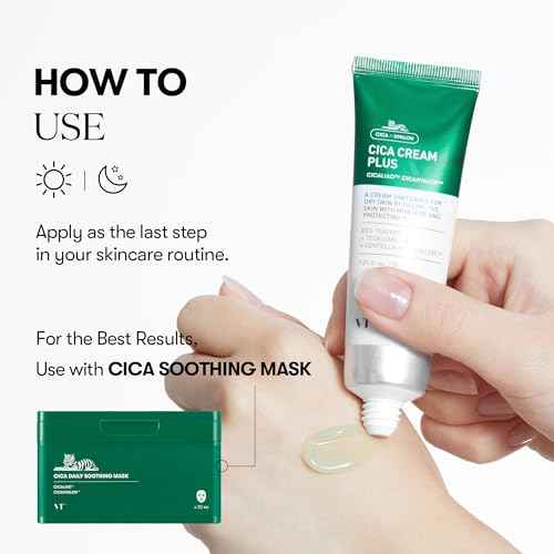 VT COSMETICS Cica Cream Plus, Hydrating & Calming Face Moisturizer with Centella Asiatica, Lightweight Soothing Cream for Acne, Oily, Dry and Sensitive Skin, Korean Skincare for acne prone skin