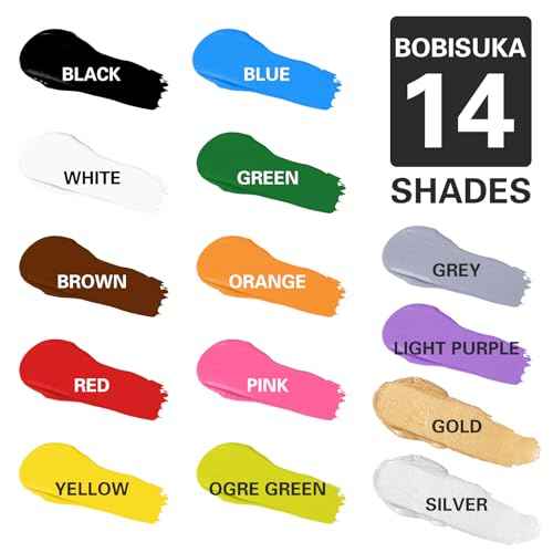 BOBISUKA Black and White Face Body Paint Kit, Water Based Face Painting for Halloween Clown Skeleton Joker Zombie Mime Sugar Skull Makeup for Women Adults, Non-Toxic Washable