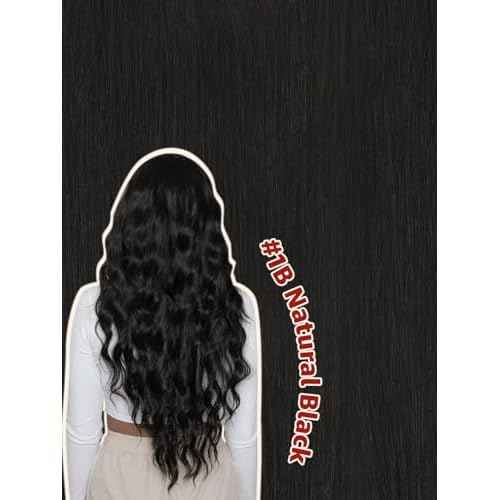 Clip in Hair Extensions Real Human Hair, 20 Inch 120g, #1B Natural Black,Remy Human 6Pcs With 18 Clips Hair Extensions Clip ins for Women, Natural Human Hair(#1B,20'')