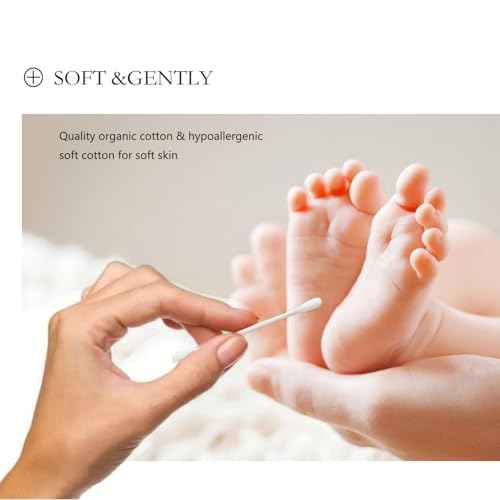 Cotton Swabs with Paper Sticks 1000ct, Double Round Cotton Buds for Beauty& Personal Care