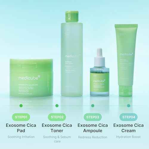 Medicube Exosome Cica Tea Tree Cream for Sensitive Skin with Centella Asiatica help reduce redness and breakouts. | Low-irritating, Moisturizing Daily Texture Care | Korean Skincare | 1.7 fl oz