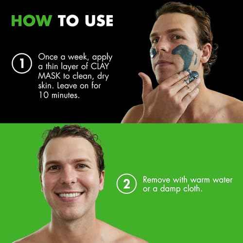 Tiege Hanley Detoxifying Facial Clay Mask for Men, Deep Pore Cleansing Charcoal Face Mask With Natural Kaolin Clay and Aloe, Absorbs Oil & Reduces Appearance of Pores, Men¡¯s Skin Care, 2 Oz