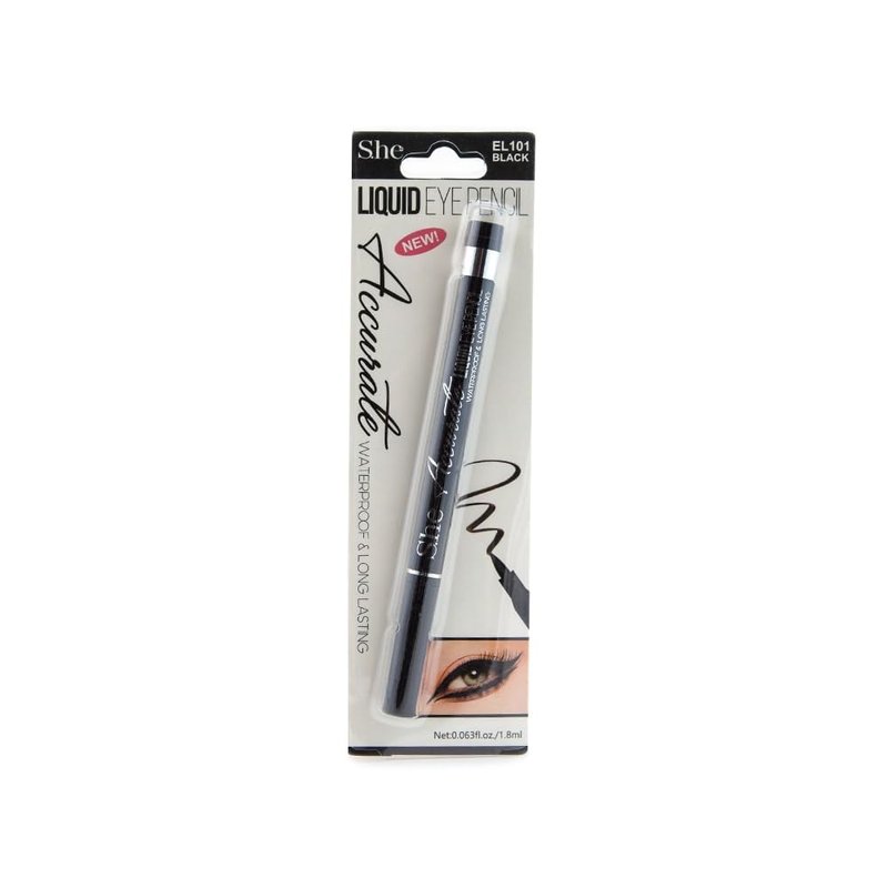 ACCURATE | Black Waterproof & Long Lasting Liquid Eyeliner by S.he Makeup