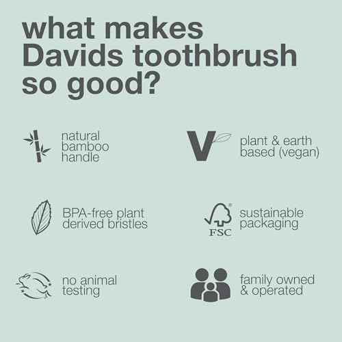 Davids Premium Bamboo Soft Bristle Toothbrush - 3 Pack | BPA Free, Eco-Friendly, Sustainable High Performance Bristles to Improve Oral Health Naturally | 100% Natural Bamboo Handle | Made in Germany