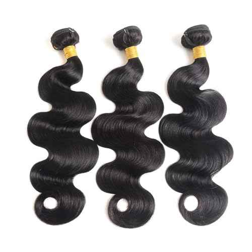 12A Human Hair Bundles 16 18 20 Inch Body Wave Bundles Human Hair 100% Unprocessed Brazilian Virgin Hair Body Wave 3 Bundles Deals Human Hair Extensions Quick Weave For Black Women Natural Black