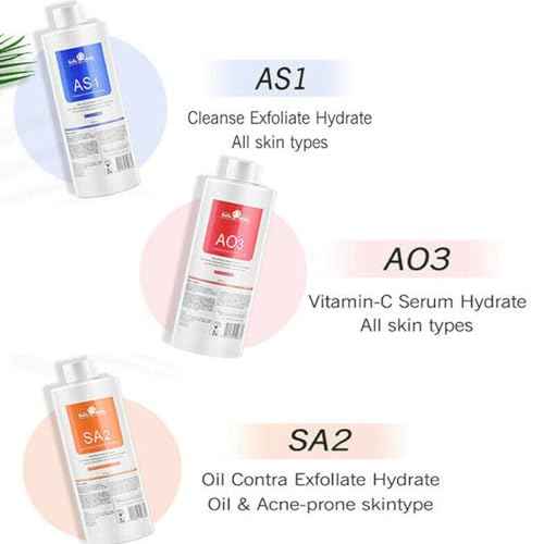 Professional Hydro Peeling Solution for Hydrodermabrasion Machines ? Bubble Solution for All Skin Types (AS1, SA2, AO3) ? Deep Cleansing, Hydration, and Anti-Aging