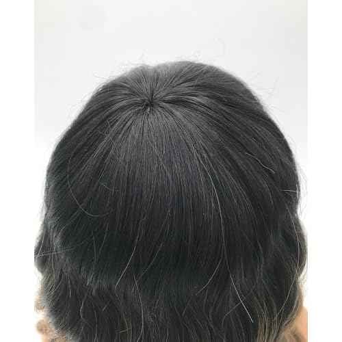 Short Bob Wig with Bangs Curly Wavy Wigs Shoulder Length Wigs for Women Girls Heat Resistant Synthetic Wig Halloween Cosplay Costume Black Ombre Brown