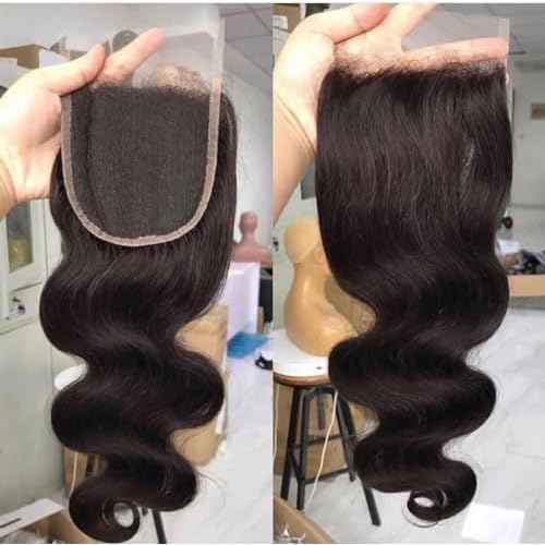 SKINLIKE Real HD Swiss Lace Closure Human Hair 5x5 Lace Closure with Clean Hairline Much More Density Full Cuticle Aligned Brazilian Human Hair Body Wave Style (18inch, HD BW 5x5 lace clsoure)