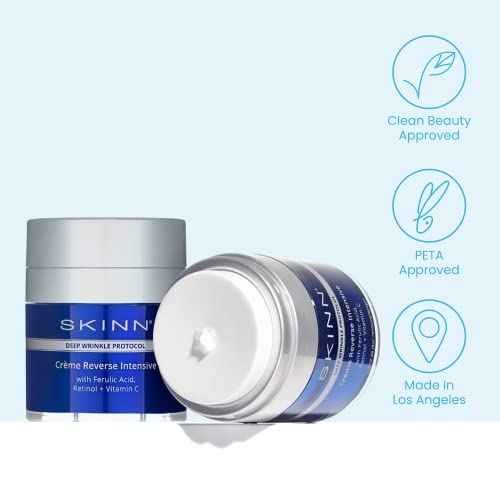 SKINN Cr?me Reverse with Ferulic Acid, Retinol and Vitamin C-Cr?me Reverse Intensive-Anti-Aging Cream with Hyaluronic Acid to Plump Skin Vitamin C Help to Improving Tone, Firmness of Skin