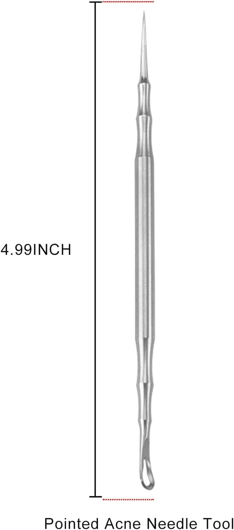 Pointed Blemish Removal Tool - 2-in-1 Stainless Steel Skin Care Instrument for Face & Nose