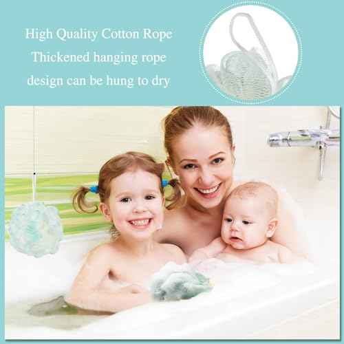 CHENGU 80 Pcs Loofah Bulk Sponge Bath Sponges for Shower, Bath, Body Pouf Mesh Loofah Exfoliating Body Scrubber for Baby, Women, Men, 20g (Plain, Novel Colors)