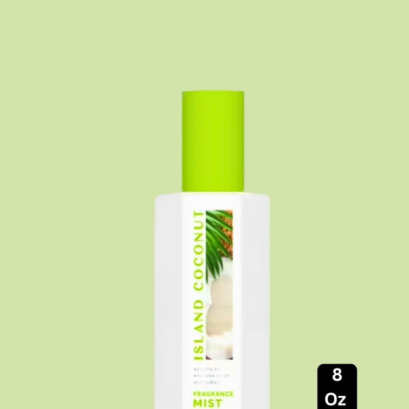 Coconut Body Mist Spray - Tropical Island Scent | Refreshing Daily Fragrance, 8 fl oz, Paraben-Free, Sulfate-Free
