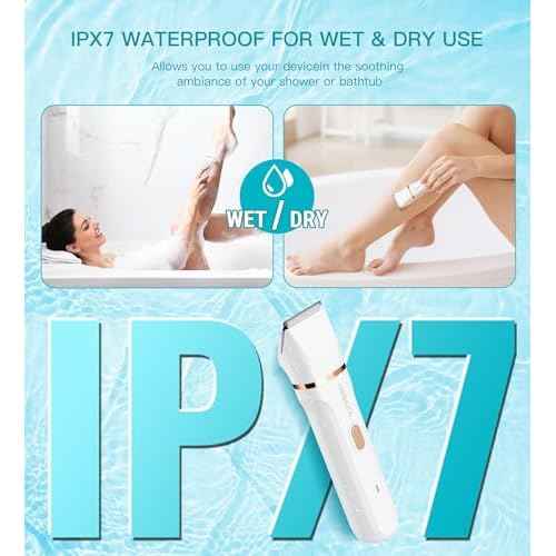 Bikini Trimmer for Women, 3in1 Electric Razor for Women with Facial Trimmers & Intimate Shaver for Sensitive Skin, Waterproof Wet & Dry Use Rechargeable Pubic Hair Trimmer Removal