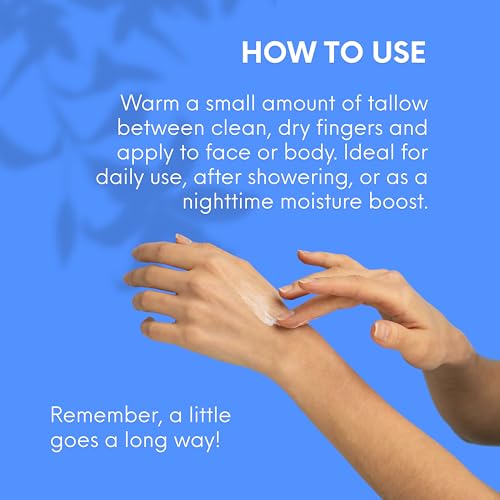 Mellow Moo'd Unscented Whipped Grass Fed Beef Tallow - Face + Body Cream - Tallow Moisturizer for Sensitive Skin - Natural Body Butter Lotion XTRA Large 9 FL OZ - Made In USA