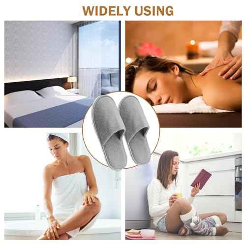 AQUEENLY House Slippers - Washable Spa Slippers Non Slip Indoor Guest Slippers for Shoeless Home, Women & Men