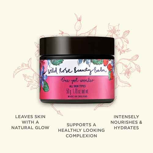 Neal's Yard Wild Rose Beauty Balm, Featuring Rosehip Oil, Hemp Seed & Shea Butter, Nourishing & Exfoliating Cleanser, Vegetarian Approved, Cruelty-Free, 50g
